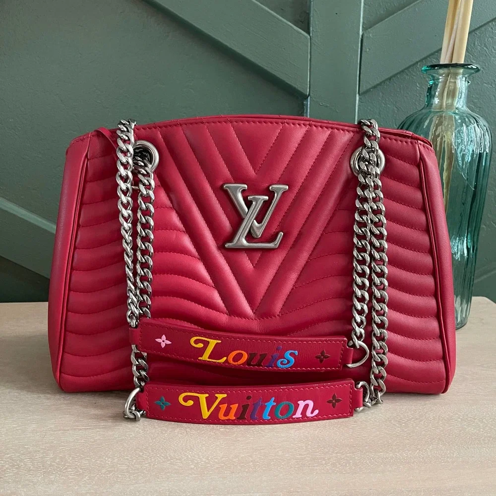 Mint Louis Vuitton New Wave Tote Leather Red Bag